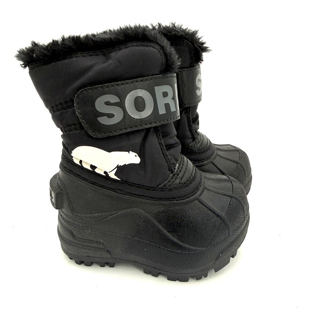 Sorel Black Toddler Snow Commander Snow Winter Boots Size 4